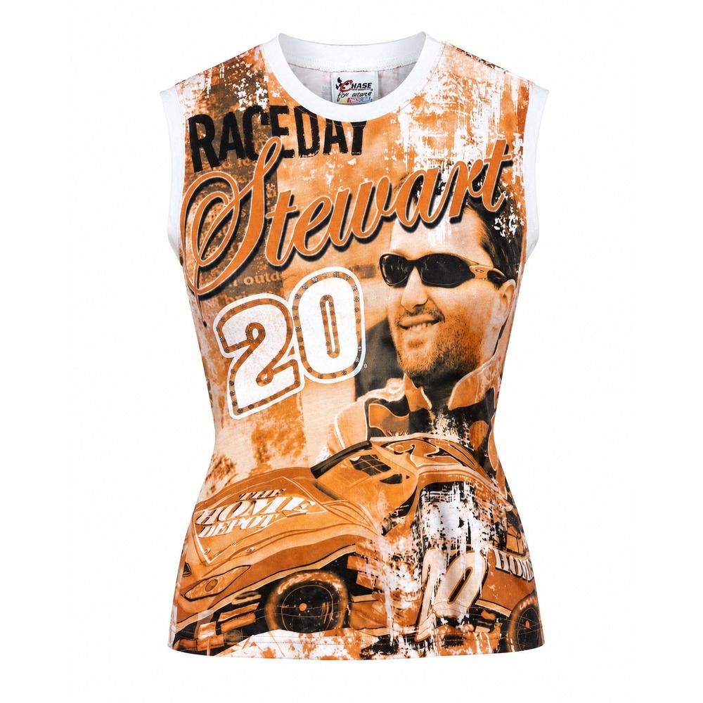 Chase Authentics NASCAR Tank Top Women Medium Orange Tony Stewart 20 Racing USA